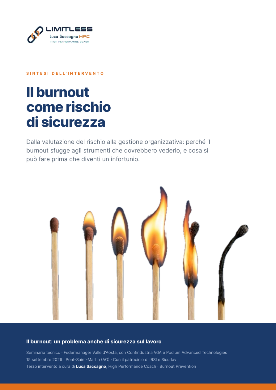 Copertina — Il burnout come rischio di sicurezza